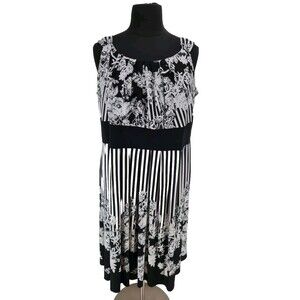 CATHERINES Women Plus Size 3X Floral Mini Fit & Flare Dress Stretchy 270CP